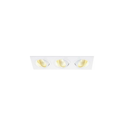 SLV LED soffitto incasso New Tria 3 DL squadra da disegno, COB, 2700 K, 38 LAUREA, con autista, molle di clip, bianco 114201
