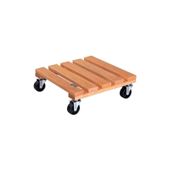 Carrello per Piante Toscana 29 x 29 x 8,5 cm I Carrello per Interni ed Esterni I Portavaso in Legno massello di conifere FSC®, Terracotta, con Ruote precio