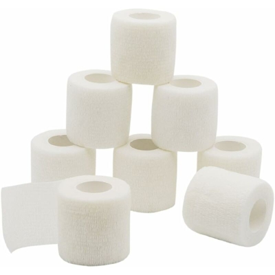 8 rotoli Benda coesiva autoadesiva Benda adesiva Benda di fissaggio Benda Benda elastica Benda in gesso per dita, mani, dita dei piedi e piedi 5 cm X