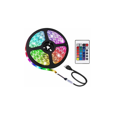 Striscia LED da 3 metri, USB, con telecomando a 24 tasti, retroilluminazione per TV [classe energetica A+] - Aconde