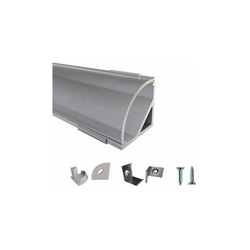 Confezione da 5 profili angolari a LED, in alluminio, per strisce LED da 12 mm, con copertura cliccabile Semi, 5 m - Rabando en oferta