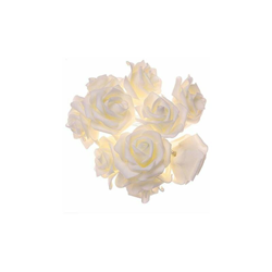 Rose, catena luminosa con 20 LED, luce bianca calda, con cavo trasparente, con fiori artificiali, atmosfera romantica per interni precio