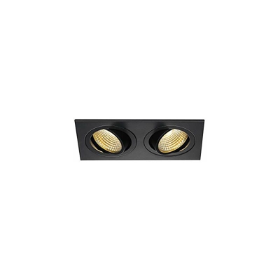 SLV LED soffitto incasso New Tria 2 DL squadra da disegno, COB, 2700 K, 38 LAUREA, con autista, molle di clip, Nero 113890