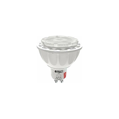 eLITe 7002158 - Lampadina compatta a LED GU10, 6 W, 52 x 52 mm, 320 lm, luce bianca calda (3000 K), angolo di irradiazione 25°, 40°, 55°