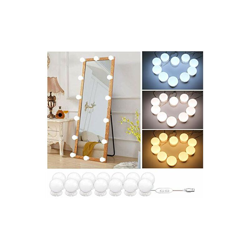 Hollywood - Kit di 14 lampadine a LED dimmerabili, per specchio da bagno e trucco, 3 modalitÃ di colore e 10 luminositÃ regolabili (microfono e en oferta