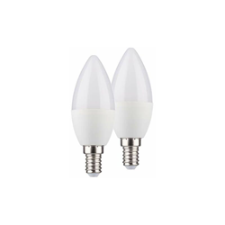 Mueller della luce a +, lampada led a forma di candela Confezione Doppia, Plastica, bianco, E14, 3 wattsW, 230 voltsV en oferta