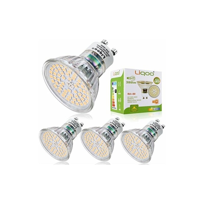 4 x GU10 LED Lampadina 4W 2700K - 3000K 380LM Caldo Bianco 120º AC 220-240V 2835 SMD Non dimmerabile[Energia Classe A+]