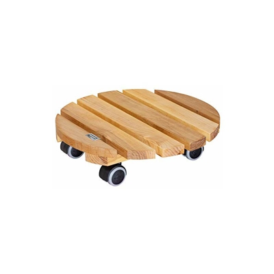 Carrello per Piante Naturale Ã? 30 x 8 cm I per Interni I Carrello per Fiori in Legno massello FSCÂ®, ontano Naturale, Oliato I con Ruote I Portata