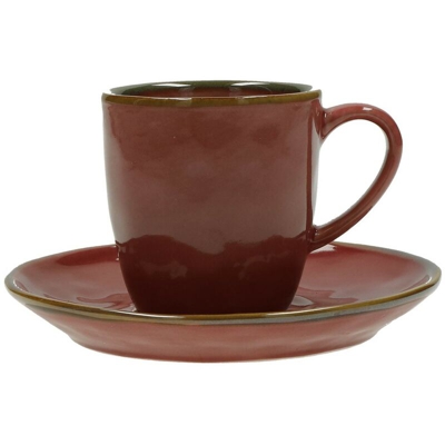 Peragashop - TAZZA CAFFE CON PIATTINO 90CC ROSSO LINEA MALAGA CONCERTO