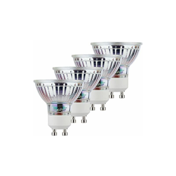 Mueller della luce 400282Â _ Set a +, 4Â pezzi Retro della lampada LED riflettore sostituisce 45Â W, Vetro, 5Â Watts, GU10, Argento, 5Â x 5Â x 5.3Â cm en oferta