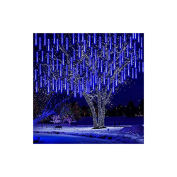 Meteorschauer - Catena di luci a LED per esterni, impermeabile, 30 cm, 8 tubi, 240 LED, per decorazione giardino, matrimonio, Natale e feste (USB blu) en oferta