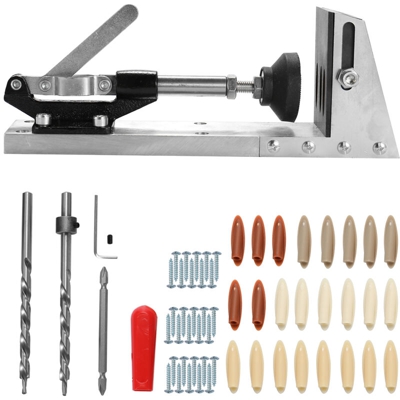 Lavorazione del legno buco inclinata locator, unita di perforazione | modelli neri +8 accessori - modelli neri +8 accessori