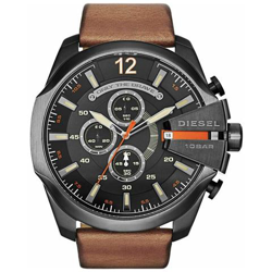 Dz4343 Mega Direttore Quadrante Nero In Pelle Marrone Orologio Da Uomo características