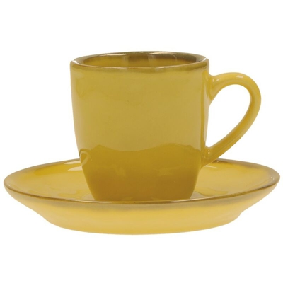 Peragashop - TAZZA CAFFE' CON PIATTINO 90CC LINEA CONCERTO OCRA