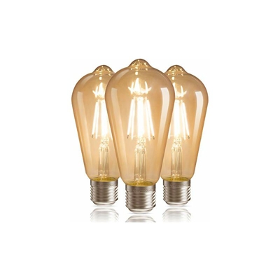 QNINE Lampadina a LED vintage E27, bianco caldo (2700 K), dimmerabile, 6 W ST64, sostituisce lampadine a incandescenza da 40 W / 50 W, 600 lm, stile