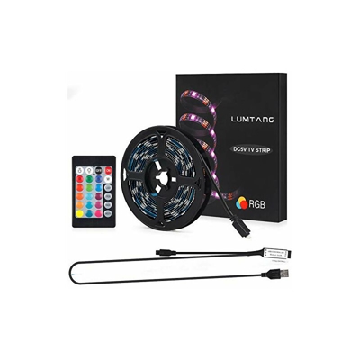 Illuminazione LED per TV LED, 3 m, striscia LED SMD 5050, 5 V, USB, con 24 tasti, telecomando IR per HDTV, PC, monitor, home theatre