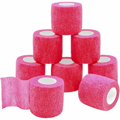 8 rotoli Benda coesiva autoadesiva Benda adesiva Benda di fissaggio Benda Benda elastica Benda in gesso per dita, mani, dita dei piedi e piedi 5 cm X