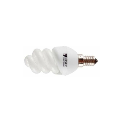 Silver Sanz - 101612-Lampada bassa a risparmio mini full a spirale, 15W E-14 L.Ca