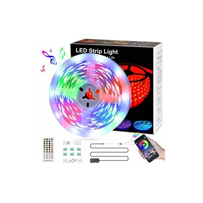 kdorrku - Striscia LED 6 m, Bluetooth RGB, con telecomando, con musica, flessibile, autoadesiva, dimmerabile, 5050 SMD, per decorazione