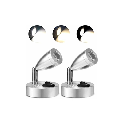 3 W 12 V LED lampada da lettura per RV, applique da parete di lettura, 180°, regolabile con interruttore per campeggio, camper, barca, LED luce