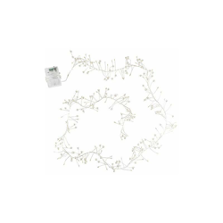 Catena di luci a LED, funzionamento a batteria, con perle bianche, 150 lampadine a LED in bianco caldo, decorazione per interni, con timer (6 ore características