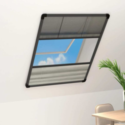 Zanzariera Plissettata in Alluminio 60x80 cm con Tendina - Antracite - Vidaxl en oferta