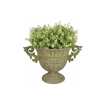 Urna in metallo invecchiato Esskert Design AM67, rotonda, piccola, verde