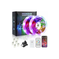 Striscia LED da 10 m (2 x 5 m), LED SMD 5050, illuminazione interna, LED TV, atmosfera con telecomando, telecomando Bluetooth con telecomando, giochi precio