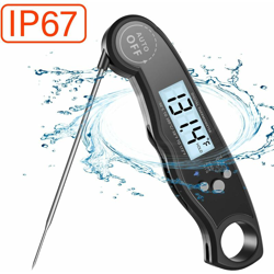 LITZEE Termometro digitale per alimenti - Impermeabile - Lettura istantanea - Per cucinare, birra, latte, bistecche, al coperto - BBQ precio
