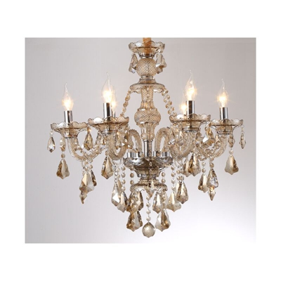 Atlanta - Lampadario con 6 punti luce bronzo trasparente