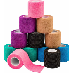 Benda di fissaggio autoadesiva, 5 cm x 4,5 m confezione da 12 - Benda coesiva per pronto soccorso, lesioni sportive, distorsioni e gonfiore della características