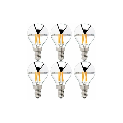 G45 - Confezione da 6 lampadine a LED a forma di specchio, attacco E27, sostituisce lampadine Edison da 40 W, 4 W, 350 Lumen, 2700 K, luce bianca