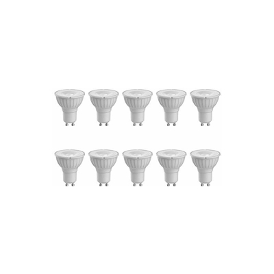 Riflettore GU10 Dimmerabile 5,5 Watt, 500 Lumen, Lampada LED Con Temperatura Colore 2800K 10 Pezzi, Bianco Caldo - Megaman