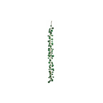 RIF. 28526 Ghirlanda di Palline opache/Lucide Verde con 30 luci (Senza batterie) 180 cm. 1 Pezzo, PVC/LED, Taglia Unica. - Eurocinsa