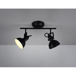 R80152032 - Lampada da soffitto Gina, in metallo nero opaco, non inclusa 2 x E14 - Reality Leuchten en oferta