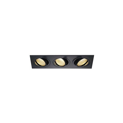 SLV LED soffitto incasso New Tria 3 DL squadra da disegno, COB, 2700 K, 38 LAUREA, con autista, molle di clip, Nero 114200