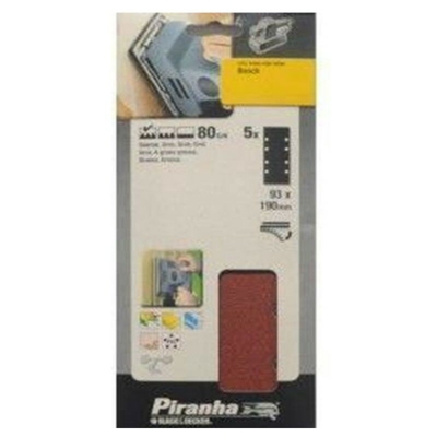 Bosch - Piranha - Fogli Abrasivi Con Velcro Forati - Grana 80