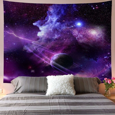 Cielo stellato Arazzo galassia Arazzo psichedelico Spazio Paesaggio Arazzo artistico stellato Viola Decorazioni per la casa Arazzo da parete L / 59,1
