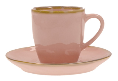 Peragashop - TAZZA CAFFE CON PIATTINO 90CC ROSA ANTICO CONCERTO