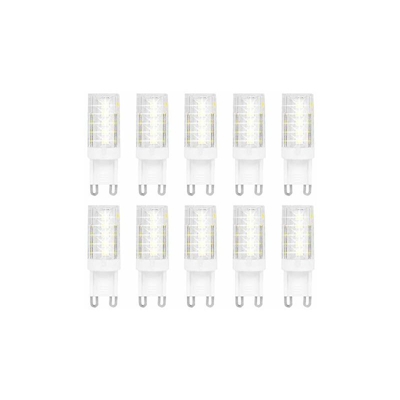 Lampadina a LED G9 da 5 W, senza sfarfallio, angolo di irradiazione 360°, mini lampadine a forma di mais invece di 40 W (bianco 6000 K, 10 pezzi)