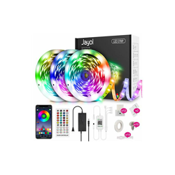 Striscia LED da 15 m, con telecomando a infrarossi a 40 tasti, funzione musicale 5050 RGB, autoadesiva, per camera da letto, TV, soffitto, feste precio