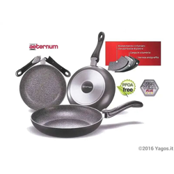 Aeternum Bialetti Industrie Padella con Manico Salvaspazione Antiaderente 24cm en oferta