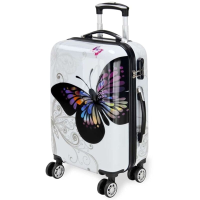 Monzana Valigia rigida Butterfly Trolley guscio rigido M L XL manico telescopico M