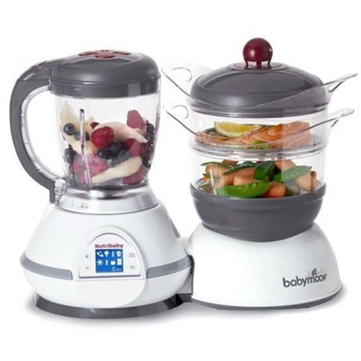 A001114 Nutribaby Cherry Robot da Cucina, Grigio/Cherry - Babymoov