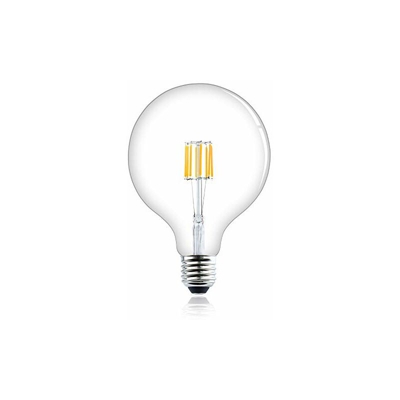 Lampadina LED dimmerabile E27, attacco G125, a filamento in vetro ES Edison, 800 lumen, equivalente a 75 W, lampadina alogena (bianco freddo 6000 K)