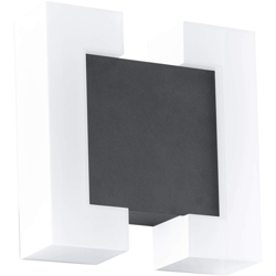 Lampada da parete a LED per esterni Sitia, 2 luci, lampada da parete in acciaio zincato e plastica, colore: Antracite, bianco, IP44 - Eglo en oferta