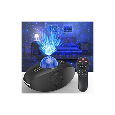 Eicaus - Lampada notturna con proiettore a stella, con luci a LED orientabili a onde oceaniche, con altoparlante musicale Bluetooth e telecomando,