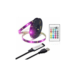 Hapop Light - Striscia LED RGB, 5 m, 16,4 Ft, flessibile, con telecomando a 24 tasti, 5050 SMD, nero, PCB Board, LED TV, retroilluminazione, USB, per en oferta