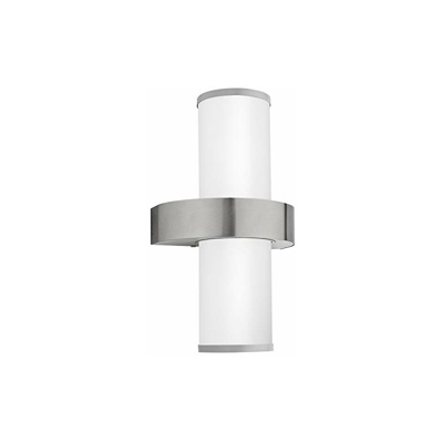 86541 Beverly - Lampada a parete da esterni a 2 punti luce, in acciaio Inox argentato e vetro satinato, 20 x 35 cm con sporgenza 13,5 cm, lampadine