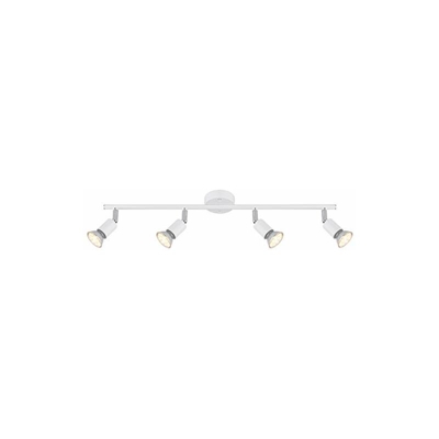 Lampada da soffitto a LED, orientabile, 4 luci, 4 x 3 Watt, luce bianca calda, attacco GU 10, faretto a LED, bianco - Dm Leuchten